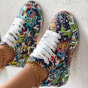 Graffix - Graffiti-Print Sneaker für Frauen