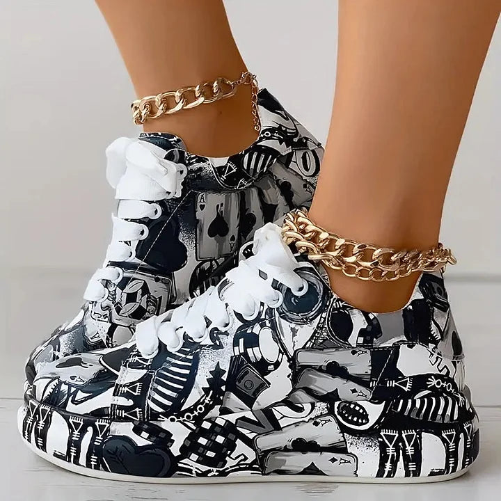 Graffix - Graffiti-Print Sneaker für Frauen